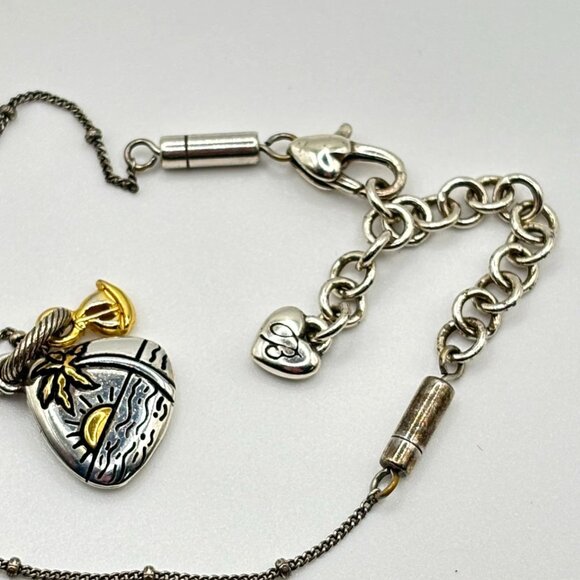 Brighton Live Life Beach Scene Charm Necklace Two-Tone Silver & Gold - Picture 5 of 7